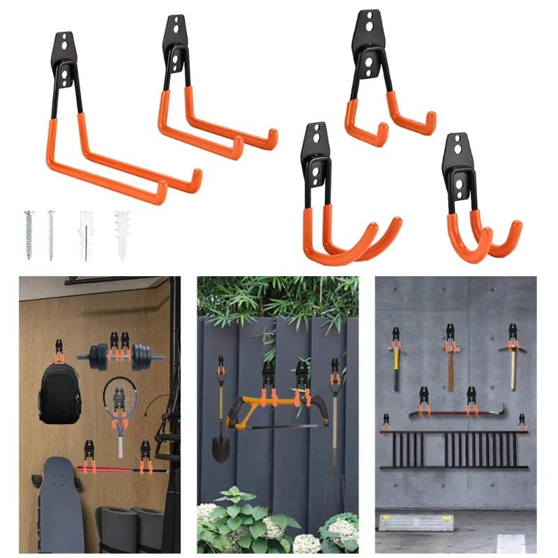 Gardening Tools Organizer - ตะขอแขวนติดผนังแบบหนาพิเศษ สำหรับจัดเก็บอุปกรณ์ในโรงรถ แขวนจักรยาน บันได ป้องกันการลื่น สำหรับเครื่องมือทำสวน
