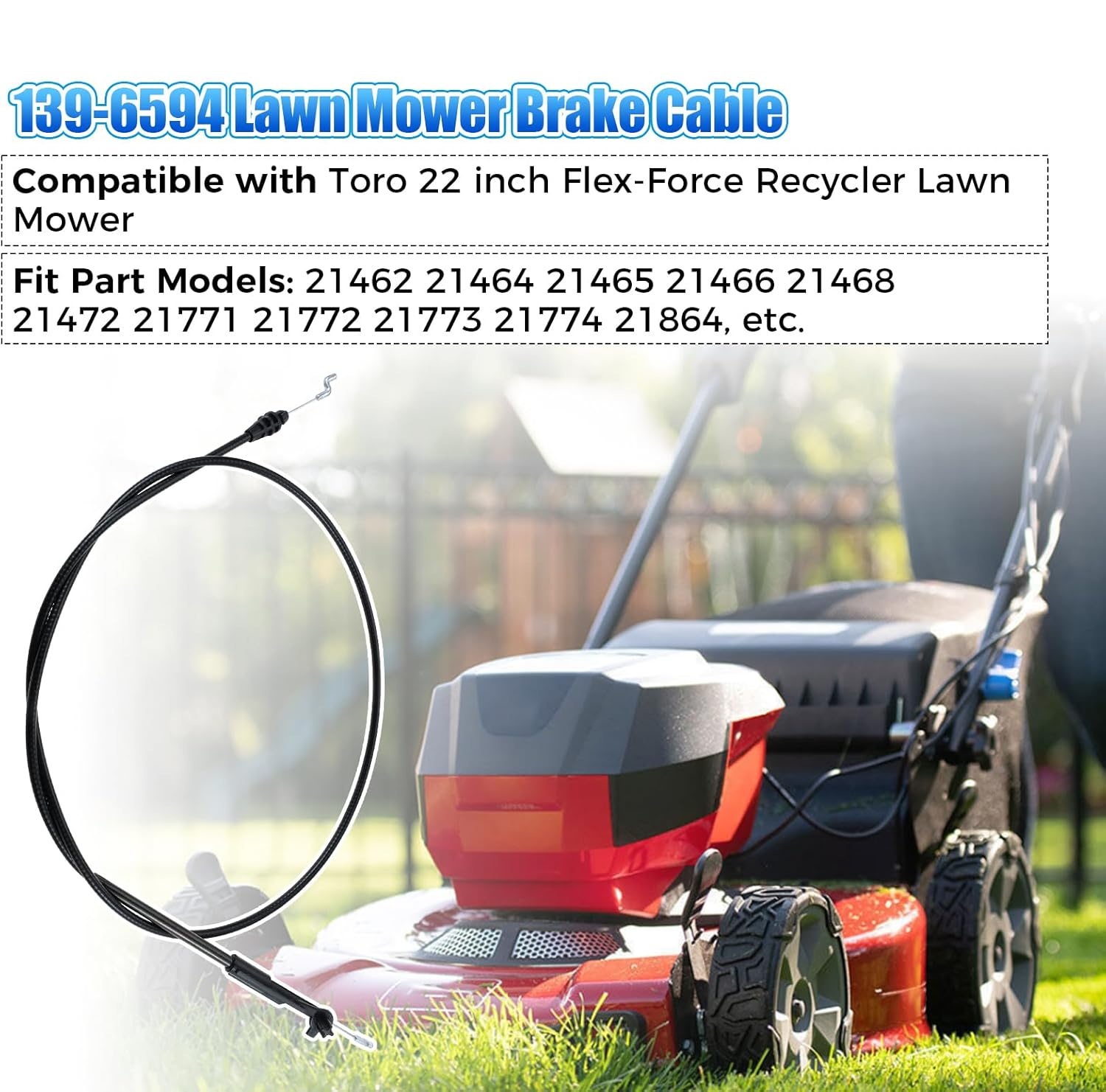 Gardening Tools B&Q - สายเบรก 139-6594 PP B&S สำหรับเครื่องตัดหญ้า Toro