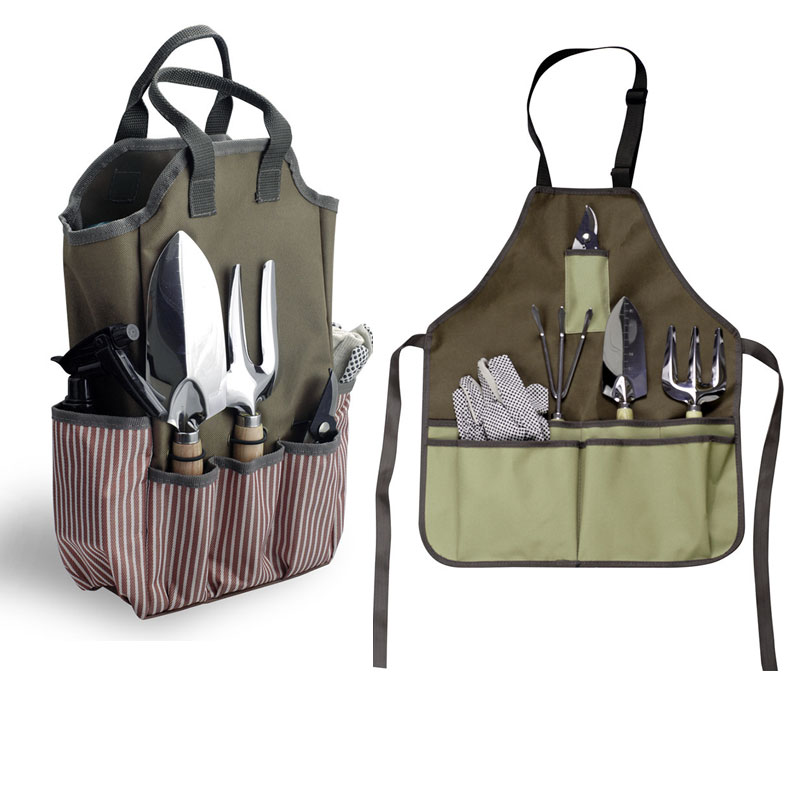Gardening Tools Organizer - ชุดเครื่องมือทำสวน 12 ชิ้น เครื่องมือช่างสแตนเลสกันสนิมแบบหนา พร้อมกระเป๋าจัดระเบียบ ผ้ากันเปื้อนพร้อมกระเป๋าหิ้ว