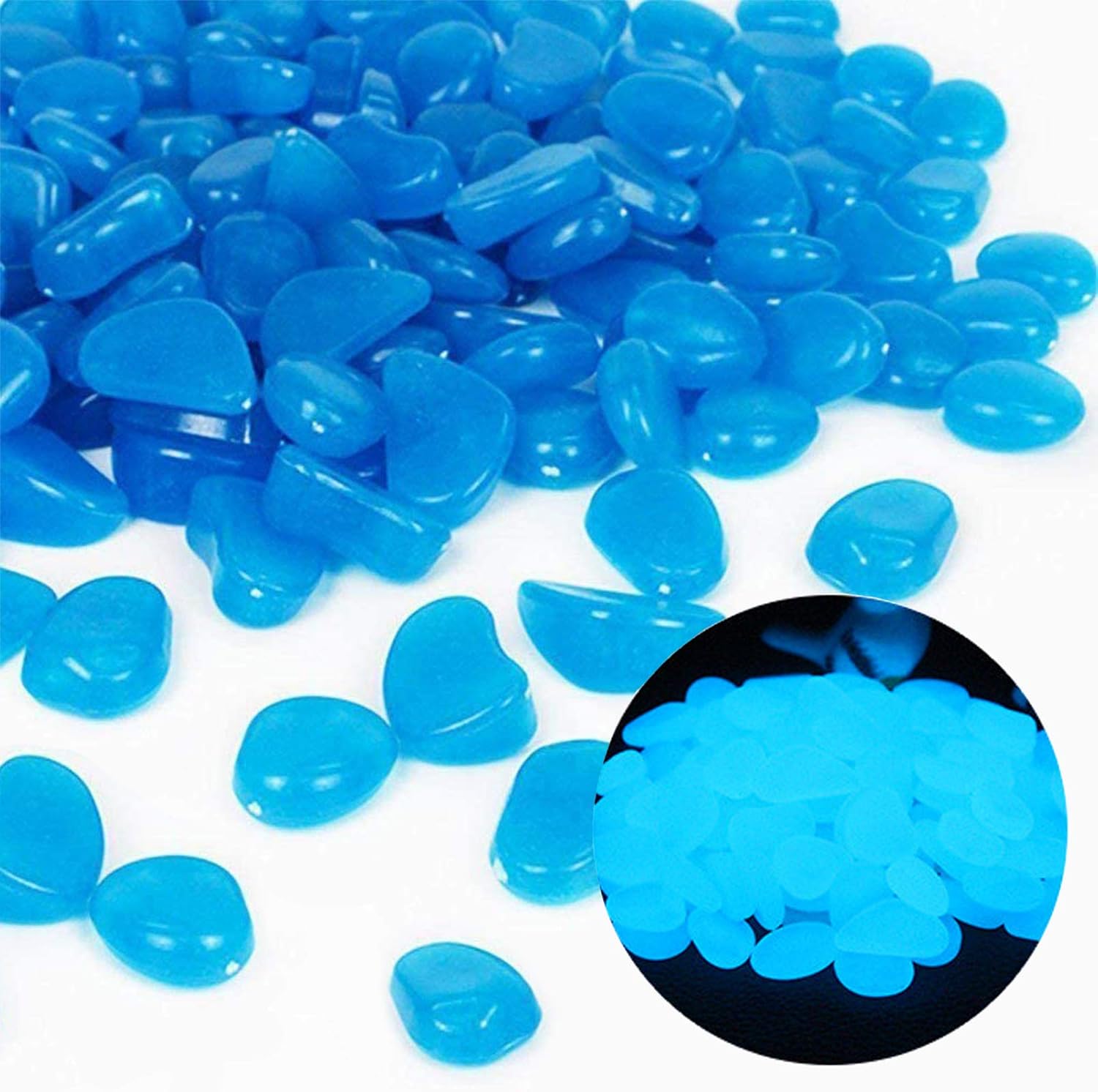 Aquaponics Fish Tank - ถังปลา Rocks Glow Blue Pebbles สําหรับ