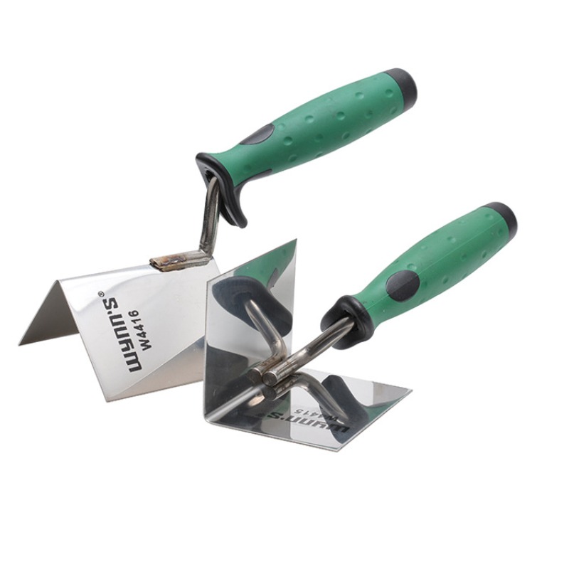 Gardening Tools Trowel - เครื่องมือสำหรับมุม, เกรียงฉาบปูนยิปซัมสแตนเลสพร้อมมุมด้านในและด้านนอกและด้ามจับนุ่ม, อุปกรณ์สำหรับบ้านและสวน