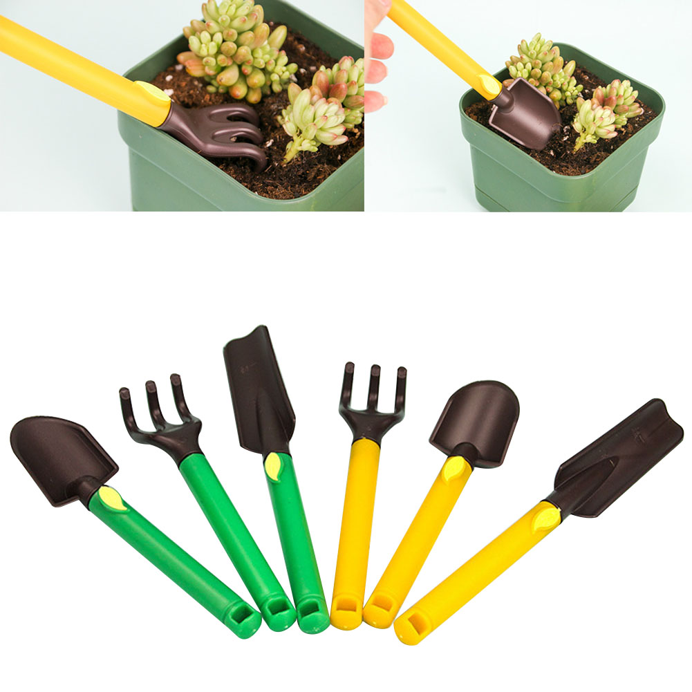 Gardening Tools Trowel - ชุดเครื่องมือทำสวนสำหรับเด็ก 3 ชิ้น ชุดเครื่องมือทำสวนพลาสติกปลอดภัย ประกอบด้วยพลั่ว คราด