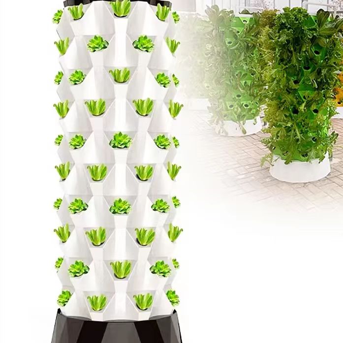 Hydroponic System - ระบบชุดอุปกรณ์ให้น้ำหยดอัตโนมัติสำหรับฟาร์ม ระบบปลูกพืชไร้ดินแบบทาวเวอร์ ระบบปลูกสับปะรดแบบทาวเวอร์พร้อมไฟ