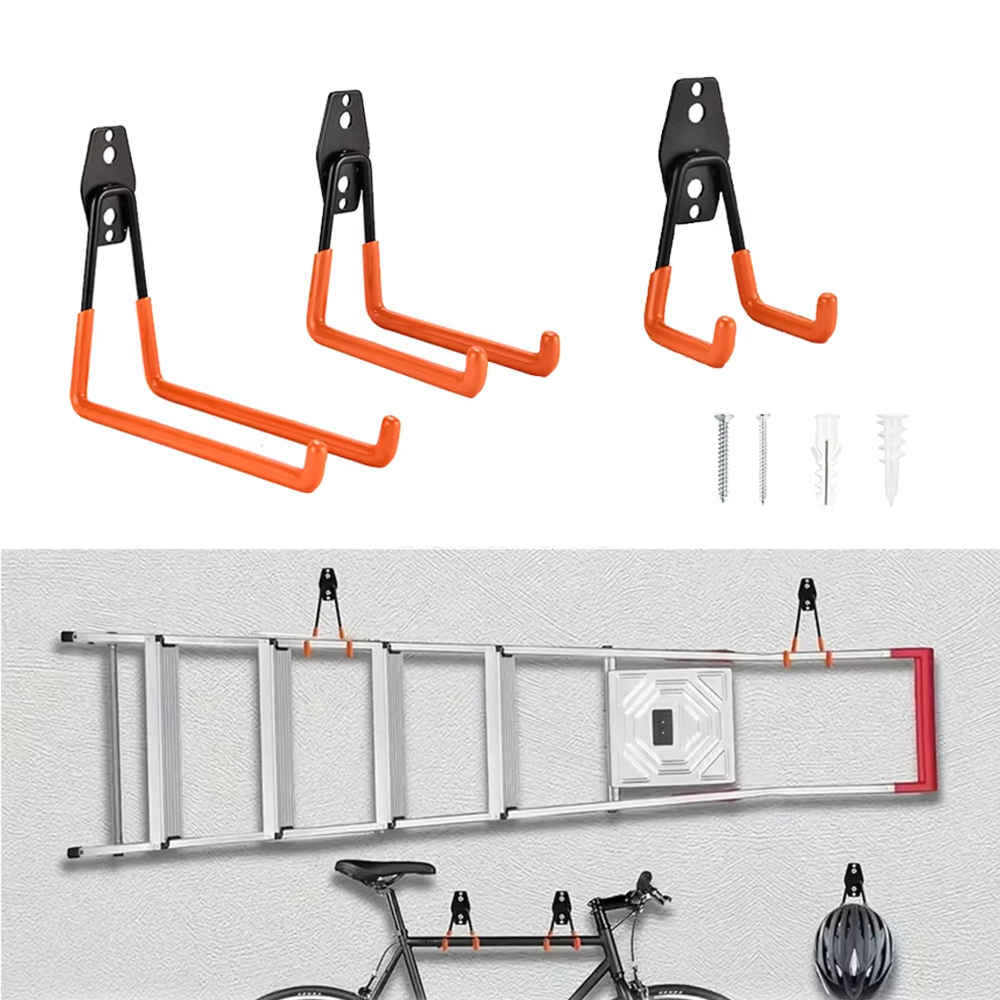 Gardening Tools Organizer - ตะขอแขวนติดผนังแบบหนาพิเศษ สำหรับจัดเก็บอุปกรณ์ในโรงรถ จักรยาน บันได ตะขอเก็บของกันลื่น สำหรับเครื่องมือทำสวน