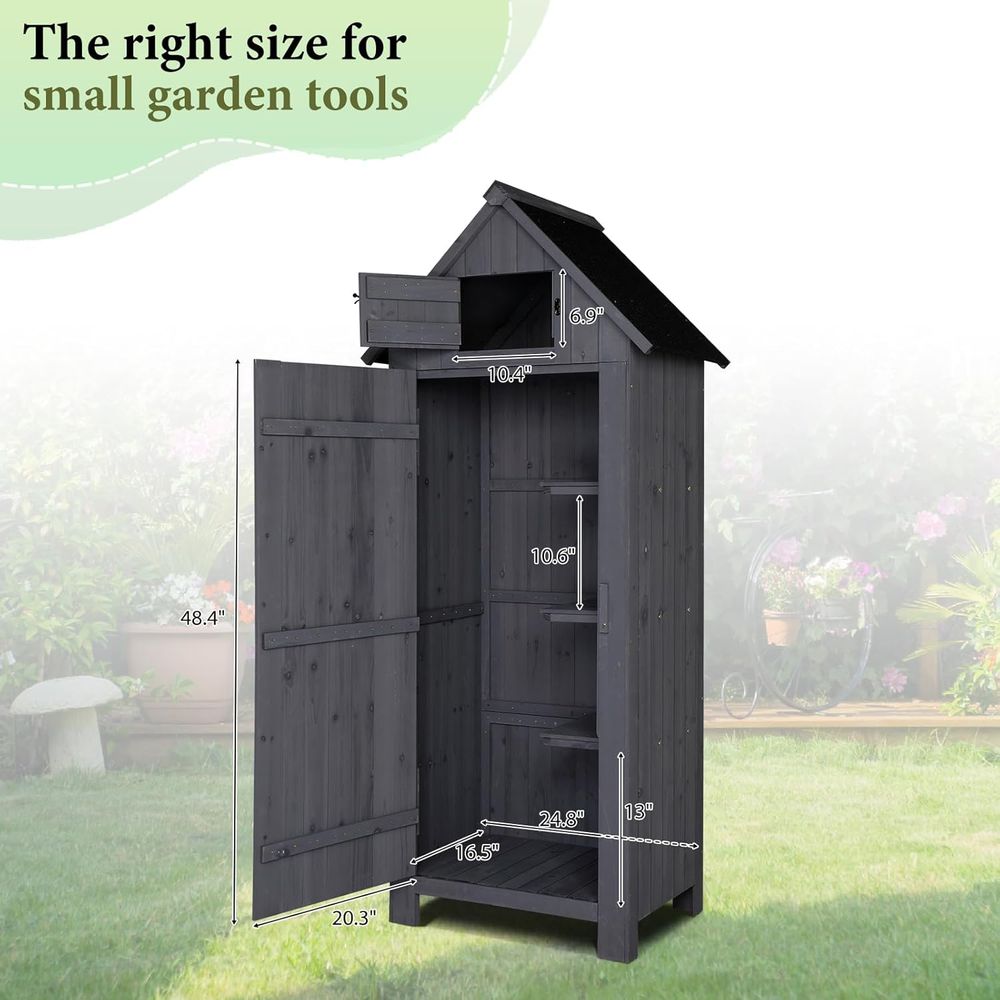โรงเก็บของไม้กลางแจ้ง, ตู้เก็บ - Gardening Tools Organizer บทวิจารณ์และราคา