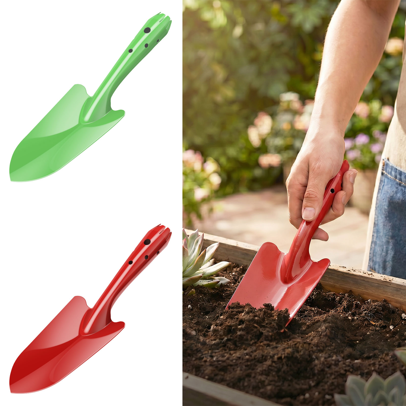จอบสวนโลหะกันสนิม จอบมือขนาดเล - Gardening Tools Trowel บทวิจารณ์และราคา