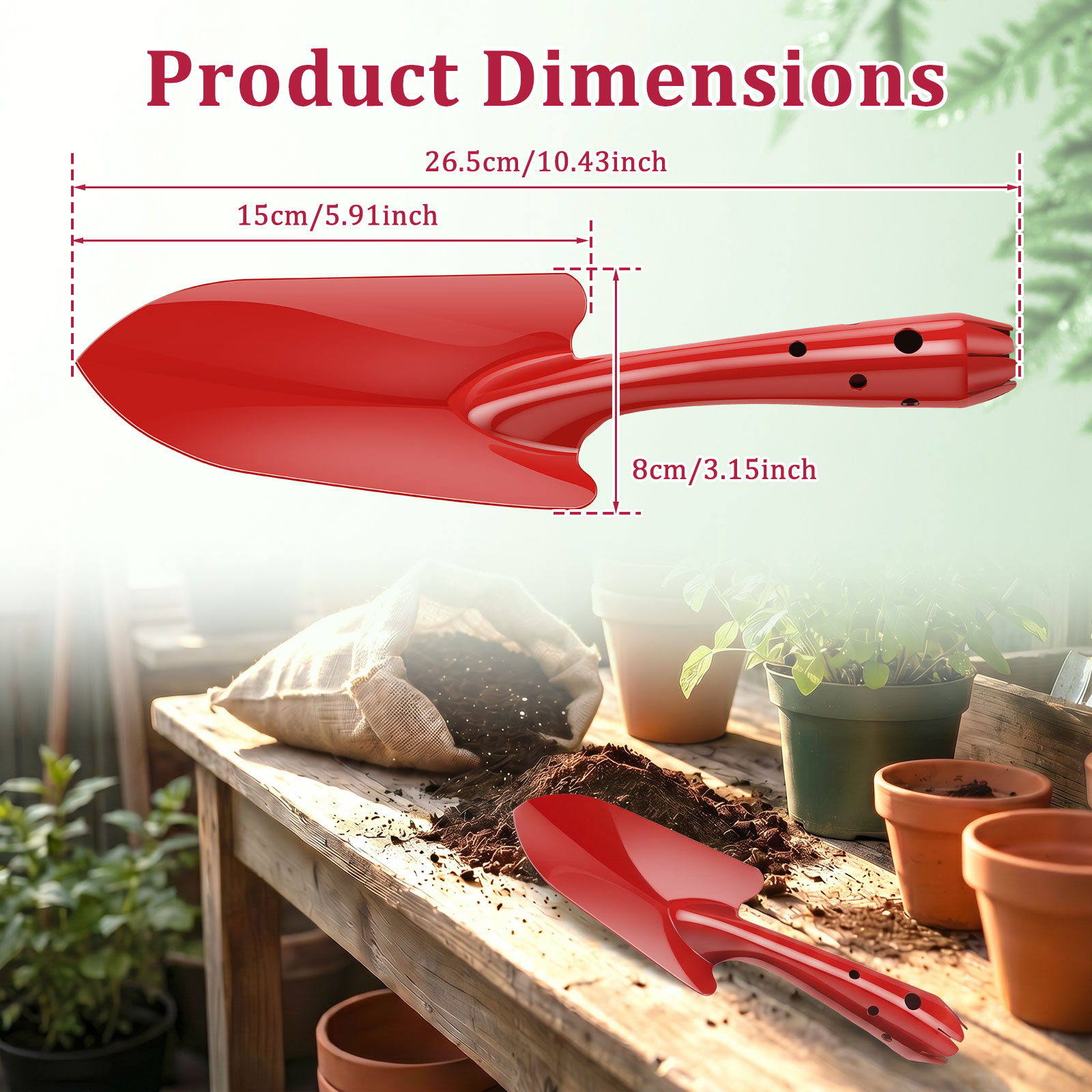 จอบสวนโลหะกันสนิม จอบมือขนาดเล - Gardening Tools Trowel บทวิจารณ์และราคา