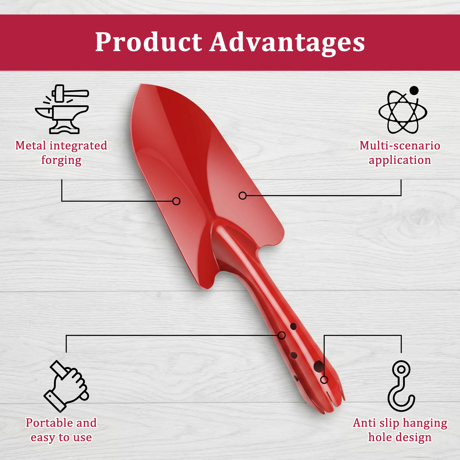 จอบสวนโลหะกันสนิม จอบมือขนาดเล - Gardening Tools Trowel บทวิจารณ์และราคา