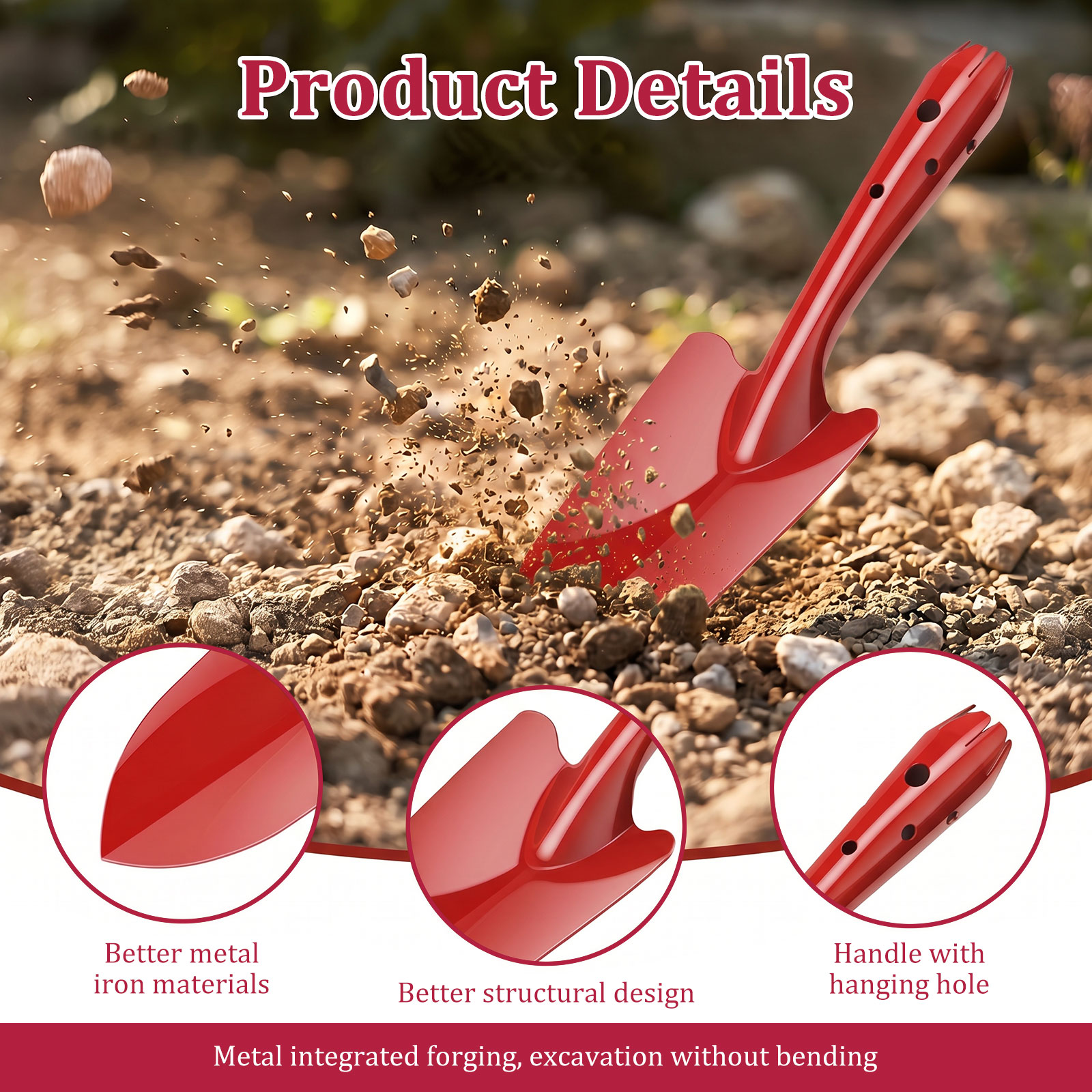 จอบสวนโลหะกันสนิม จอบมือขนาดเล - Gardening Tools Trowel บทวิจารณ์และราคา